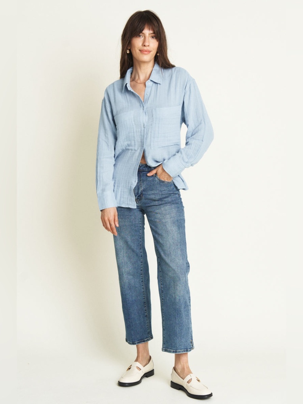 Oliver Logan Addington Wide Leg Denim Jean Vintage Wash Women’s 27